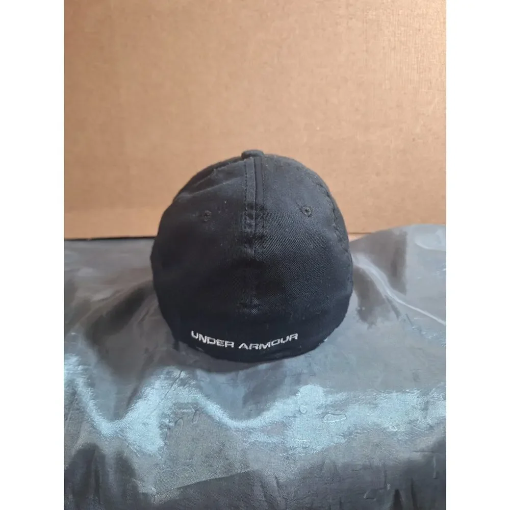 Under Armour Fitted Youth Black Embroidered Baseball Cap Size S/M